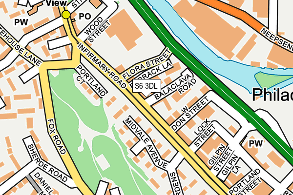 S6 3DL map - OS OpenMap – Local (Ordnance Survey) S6 3DL map - OS OpenMap – Local (Ordnance Survey)