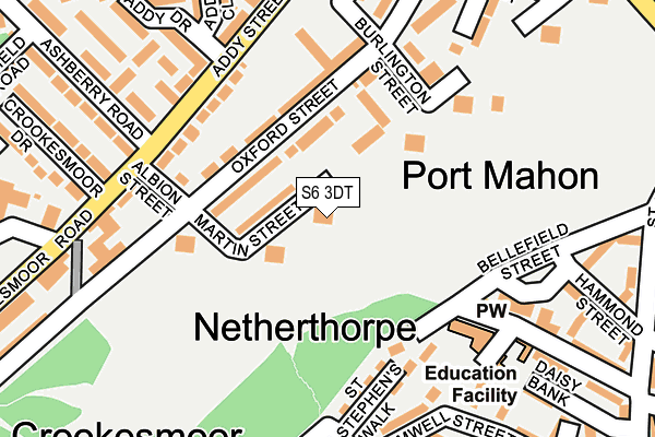 S6 3DT map - OS OpenMap – Local (Ordnance Survey) S6 3DT map - OS OpenMap – Local (Ordnance Survey)