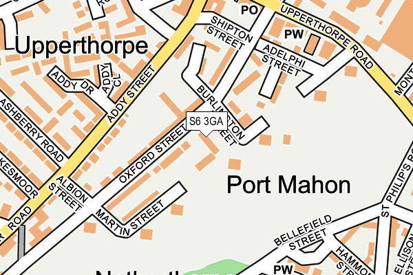 S6 3GA map - OS OpenMap – Local (Ordnance Survey) S6 3GA map - OS OpenMap – Local (Ordnance Survey)
