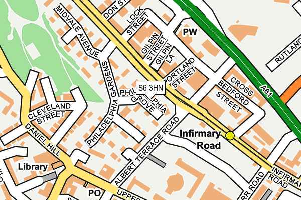S6 3HN map - OS OpenMap – Local (Ordnance Survey) S6 3HN map - OS OpenMap – Local (Ordnance Survey)