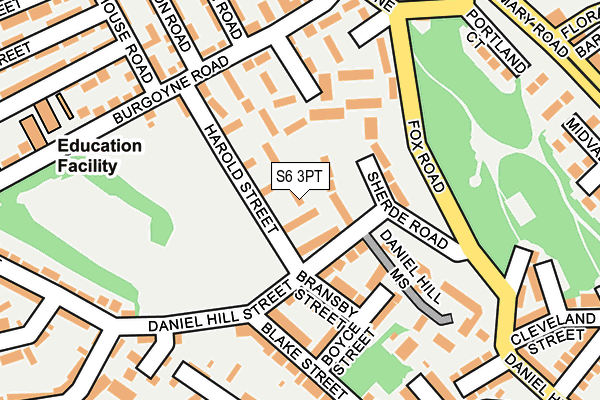 S6 3PT map - OS OpenMap – Local (Ordnance Survey) S6 3PT map - OS OpenMap – Local (Ordnance Survey)