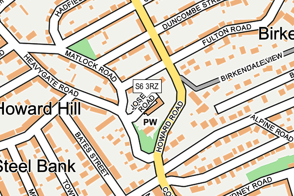 S6 3RZ map - OS OpenMap – Local (Ordnance Survey) S6 3RZ map - OS OpenMap – Local (Ordnance Survey)