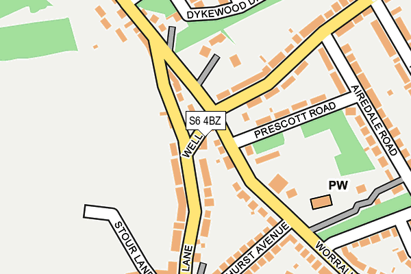 S6 4BZ map - OS OpenMap – Local (Ordnance Survey) S6 4BZ map - OS OpenMap – Local (Ordnance Survey)