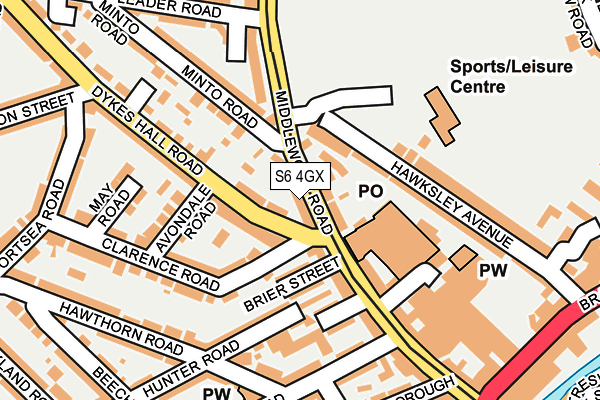 S6 4GX map - OS OpenMap – Local (Ordnance Survey) S6 4GX map - OS OpenMap – Local (Ordnance Survey)