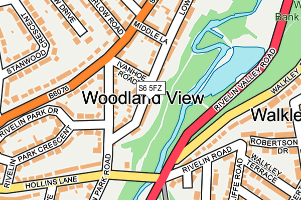 S6 5FZ map - OS OpenMap – Local (Ordnance Survey)