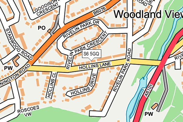 S6 5GQ map - OS OpenMap – Local (Ordnance Survey)