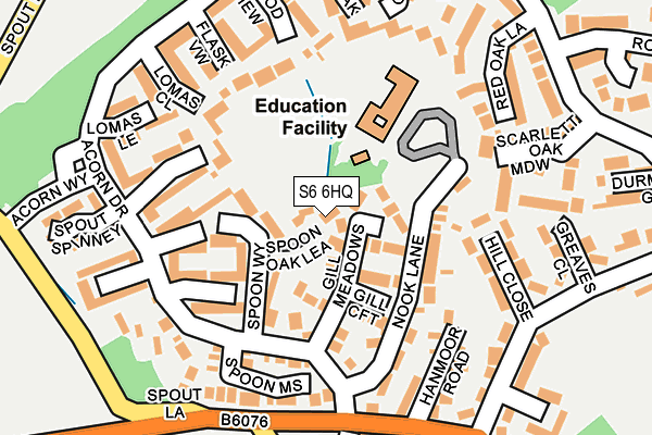 S6 6HQ map - OS OpenMap – Local (Ordnance Survey)