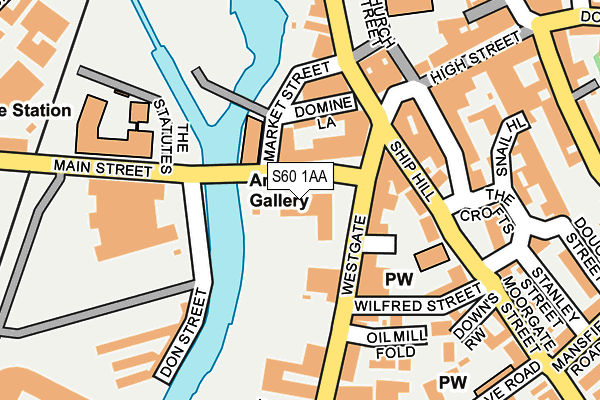 S60 1AA map - OS OpenMap – Local (Ordnance Survey) S60 1AA map - OS OpenMap – Local (Ordnance Survey)