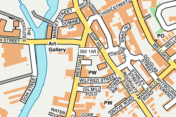 S60 1AR map - OS OpenMap – Local (Ordnance Survey) S60 1AR map - OS OpenMap – Local (Ordnance Survey)