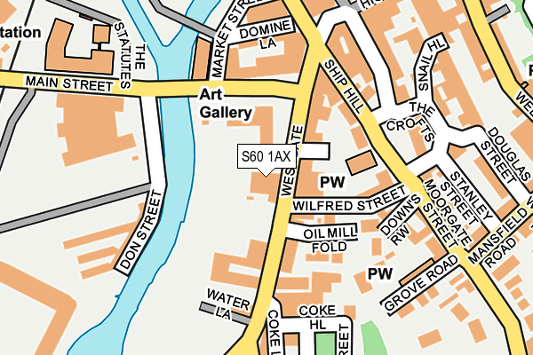 S60 1AX map - OS OpenMap – Local (Ordnance Survey) S60 1AX map - OS OpenMap – Local (Ordnance Survey)