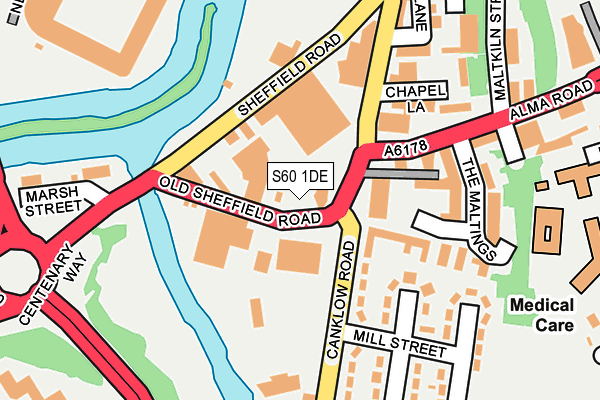 S60 1DE map - OS OpenMap – Local (Ordnance Survey) S60 1DE map - OS OpenMap – Local (Ordnance Survey)