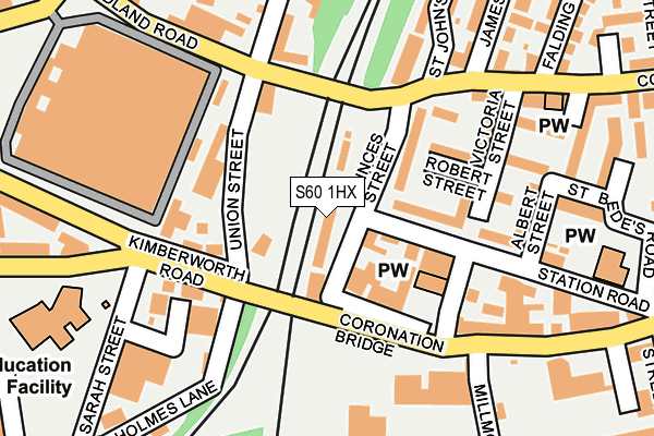 S60 1HX map - OS OpenMap – Local (Ordnance Survey) S60 1HX map - OS OpenMap – Local (Ordnance Survey)