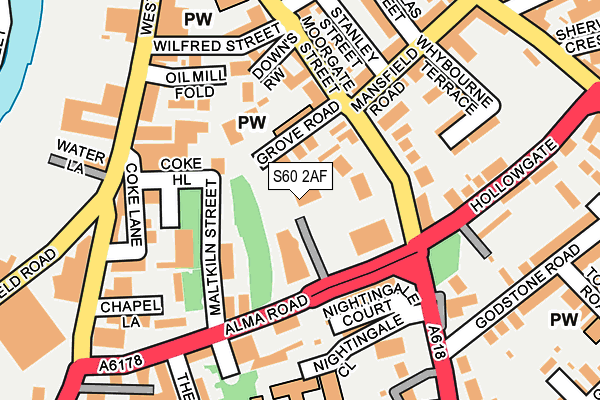 S60 2AF map - OS OpenMap – Local (Ordnance Survey) S60 2AF map - OS OpenMap – Local (Ordnance Survey)