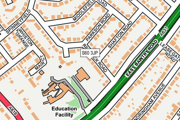 S60 3JP map - OS OpenMap – Local (Ordnance Survey) S60 3JP map - OS OpenMap – Local (Ordnance Survey)