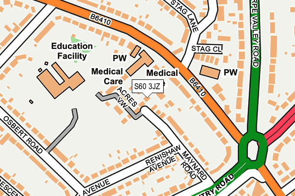 S60 3JZ map - OS OpenMap – Local (Ordnance Survey) S60 3JZ map - OS OpenMap – Local (Ordnance Survey)