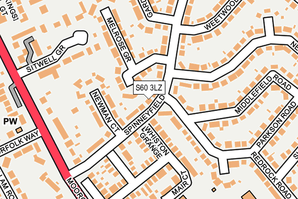 S60 3LZ map - OS OpenMap – Local (Ordnance Survey) S60 3LZ map - OS OpenMap – Local (Ordnance Survey)