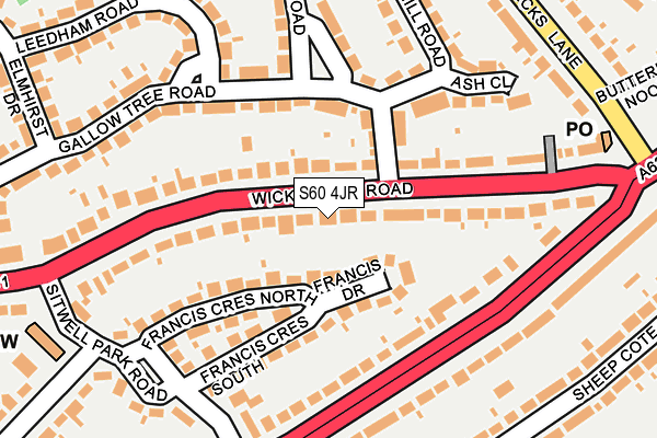 S60 4JR map - OS OpenMap – Local (Ordnance Survey) S60 4JR map - OS OpenMap – Local (Ordnance Survey)