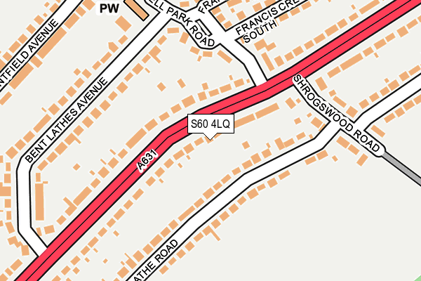 S60 4LQ map - OS OpenMap – Local (Ordnance Survey) S60 4LQ map - OS OpenMap – Local (Ordnance Survey)