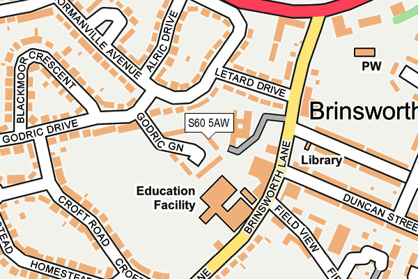 S60 5AW map - OS OpenMap – Local (Ordnance Survey) S60 5AW map - OS OpenMap – Local (Ordnance Survey)