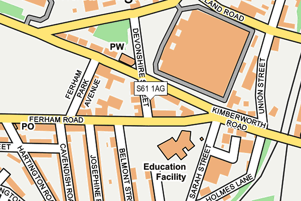 S61 1AG map - OS OpenMap – Local (Ordnance Survey) S61 1AG map - OS OpenMap – Local (Ordnance Survey)