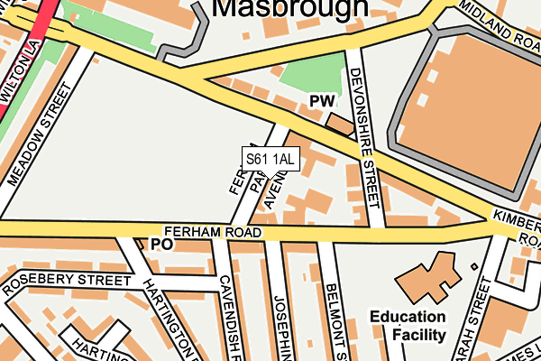 S61 1AL map - OS OpenMap – Local (Ordnance Survey) S61 1AL map - OS OpenMap – Local (Ordnance Survey)