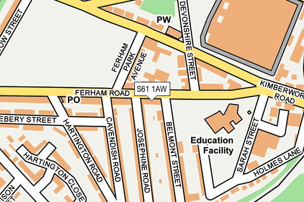 S61 1AW map - OS OpenMap – Local (Ordnance Survey) S61 1AW map - OS OpenMap – Local (Ordnance Survey)