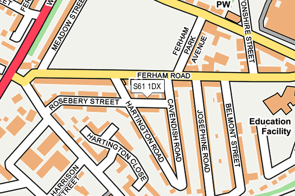 S61 1DX map - OS OpenMap – Local (Ordnance Survey) S61 1DX map - OS OpenMap – Local (Ordnance Survey)