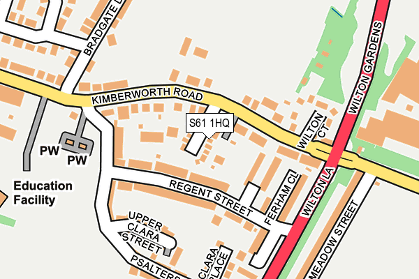 S61 1HQ map - OS OpenMap – Local (Ordnance Survey)