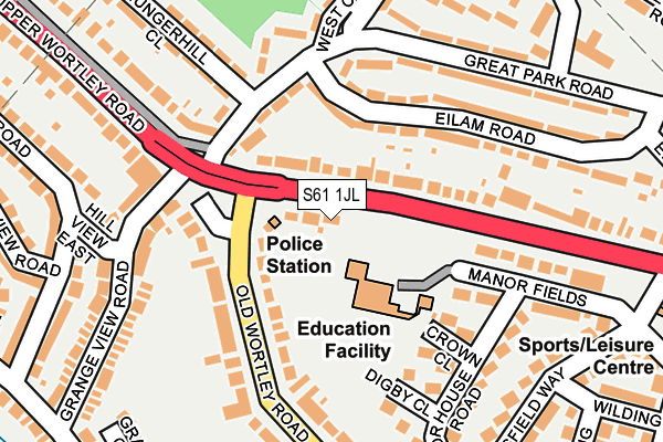 S61 1JL map - OS OpenMap – Local (Ordnance Survey) S61 1JL map - OS OpenMap – Local (Ordnance Survey)