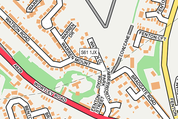 S61 1JX map - OS OpenMap – Local (Ordnance Survey) S61 1JX map - OS OpenMap – Local (Ordnance Survey)