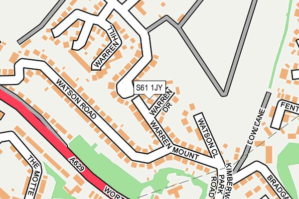 S61 1JY map - OS OpenMap – Local (Ordnance Survey) S61 1JY map - OS OpenMap – Local (Ordnance Survey)