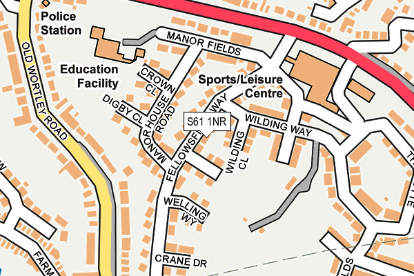 S61 1NR map - OS OpenMap – Local (Ordnance Survey)