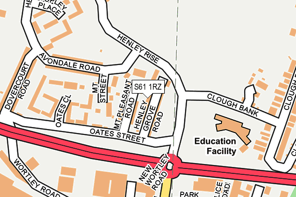 S61 1RZ map - OS OpenMap – Local (Ordnance Survey)