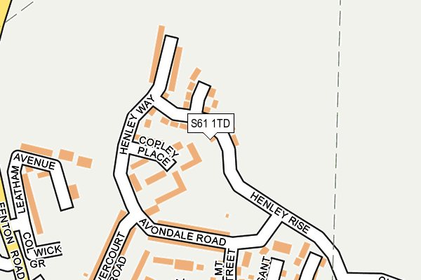 S61 1TD map - OS OpenMap – Local (Ordnance Survey) S61 1TD map - OS OpenMap – Local (Ordnance Survey)