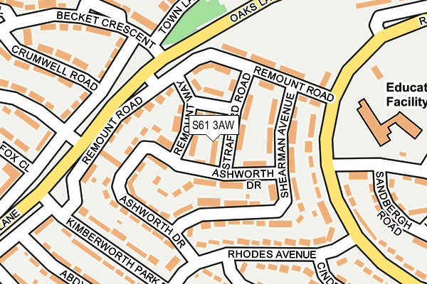 S61 3AW map - OS OpenMap – Local (Ordnance Survey) S61 3AW map - OS OpenMap – Local (Ordnance Survey)