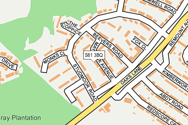 S61 3BQ map - OS OpenMap – Local (Ordnance Survey) S61 3BQ map - OS OpenMap – Local (Ordnance Survey)