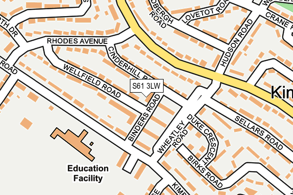 S61 3LW map - OS OpenMap – Local (Ordnance Survey) S61 3LW map - OS OpenMap – Local (Ordnance Survey)
