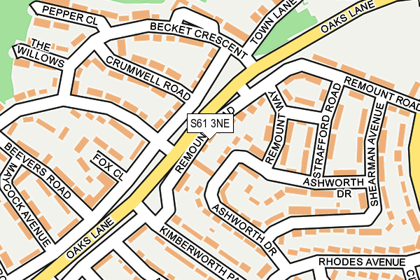 S61 3NE map - OS OpenMap – Local (Ordnance Survey) S61 3NE map - OS OpenMap – Local (Ordnance Survey)