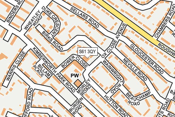 S61 3QY map - OS OpenMap – Local (Ordnance Survey)