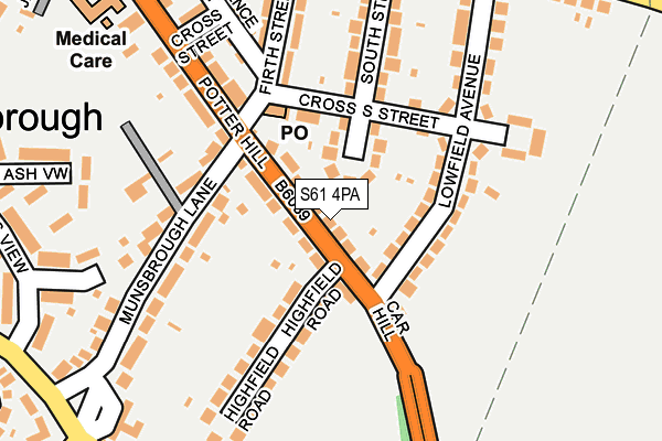 S61 4PA map - OS OpenMap – Local (Ordnance Survey) S61 4PA map - OS OpenMap – Local (Ordnance Survey)