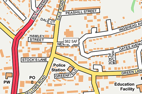 S62 5AF map - OS OpenMap – Local (Ordnance Survey) S62 5AF map - OS OpenMap – Local (Ordnance Survey)