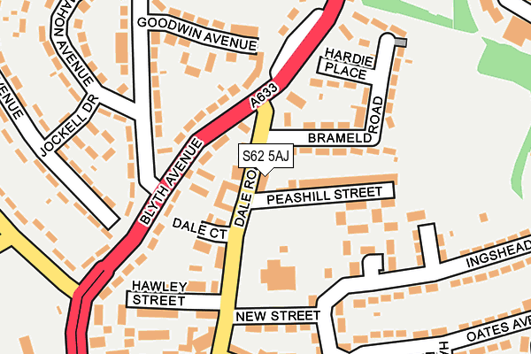 S62 5AJ map - OS OpenMap – Local (Ordnance Survey) S62 5AJ map - OS OpenMap – Local (Ordnance Survey)
