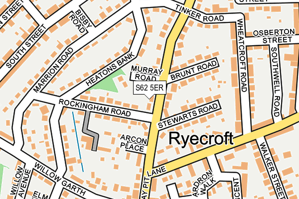 S62 5ER map - OS OpenMap – Local (Ordnance Survey) S62 5ER map - OS OpenMap – Local (Ordnance Survey)