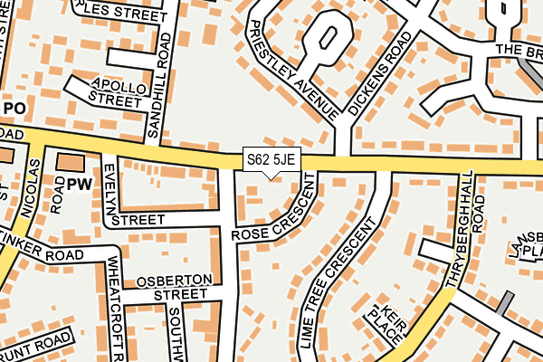 S62 5JE map - OS OpenMap – Local (Ordnance Survey) S62 5JE map - OS OpenMap – Local (Ordnance Survey)