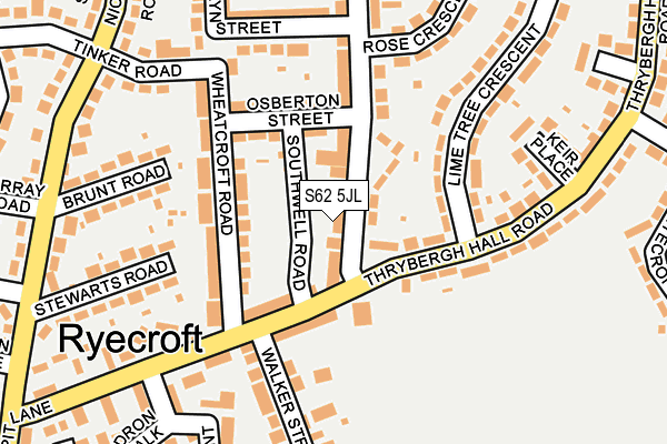 S62 5JL map - OS OpenMap – Local (Ordnance Survey)