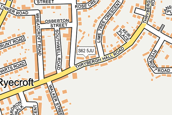 S62 5JU map - OS OpenMap – Local (Ordnance Survey)
