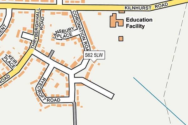 S62 5LW map - OS OpenMap – Local (Ordnance Survey)