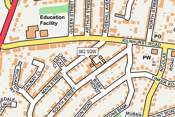 S62 5QW map - OS OpenMap – Local (Ordnance Survey) S62 5QW map - OS OpenMap – Local (Ordnance Survey)