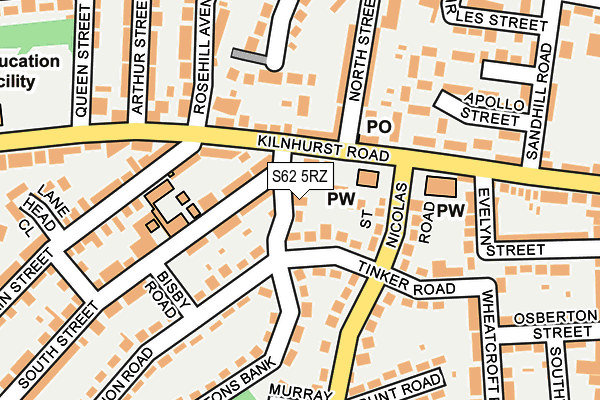 S62 5RZ map - OS OpenMap – Local (Ordnance Survey) S62 5RZ map - OS OpenMap – Local (Ordnance Survey)
