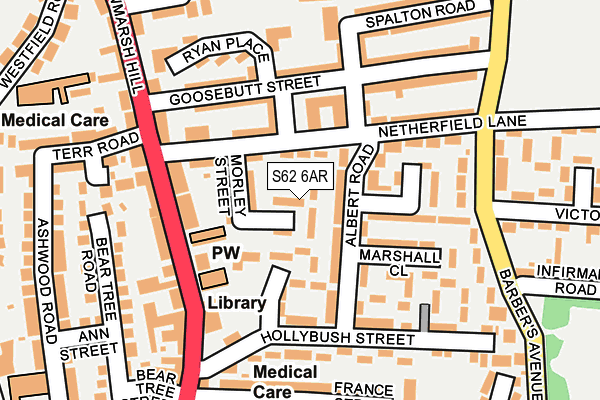 S62 6AR map - OS OpenMap – Local (Ordnance Survey) S62 6AR map - OS OpenMap – Local (Ordnance Survey)
